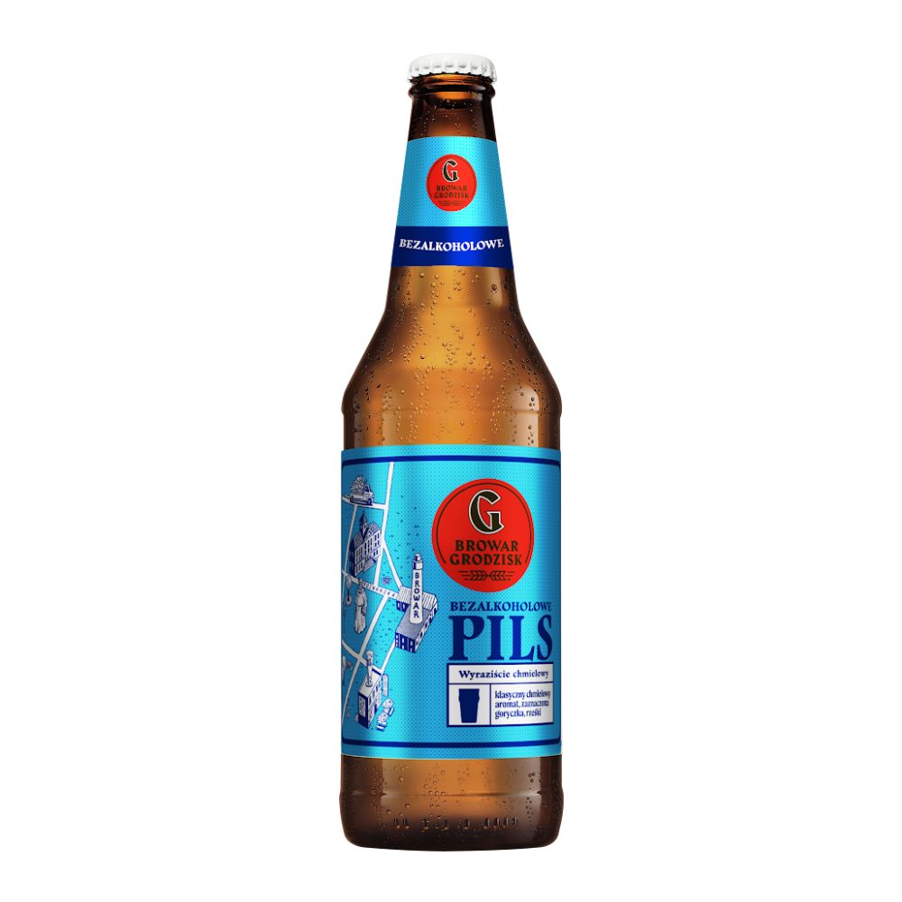 Piwo Grodzisk Bezalkoholowe Pils 0% 500 ml