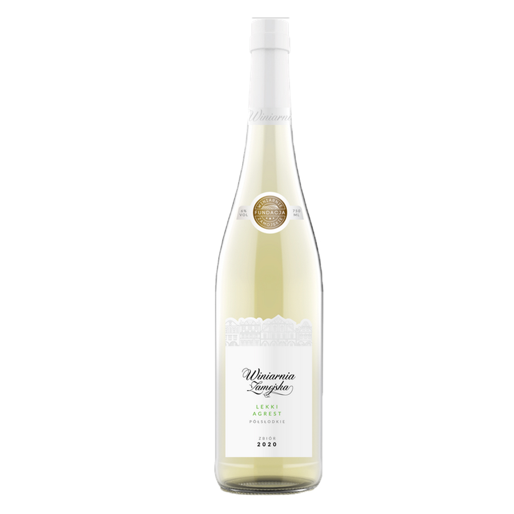Wino Winiarnia Zamojska Lekki Agrest 6% białe półsłodkie 750 ml