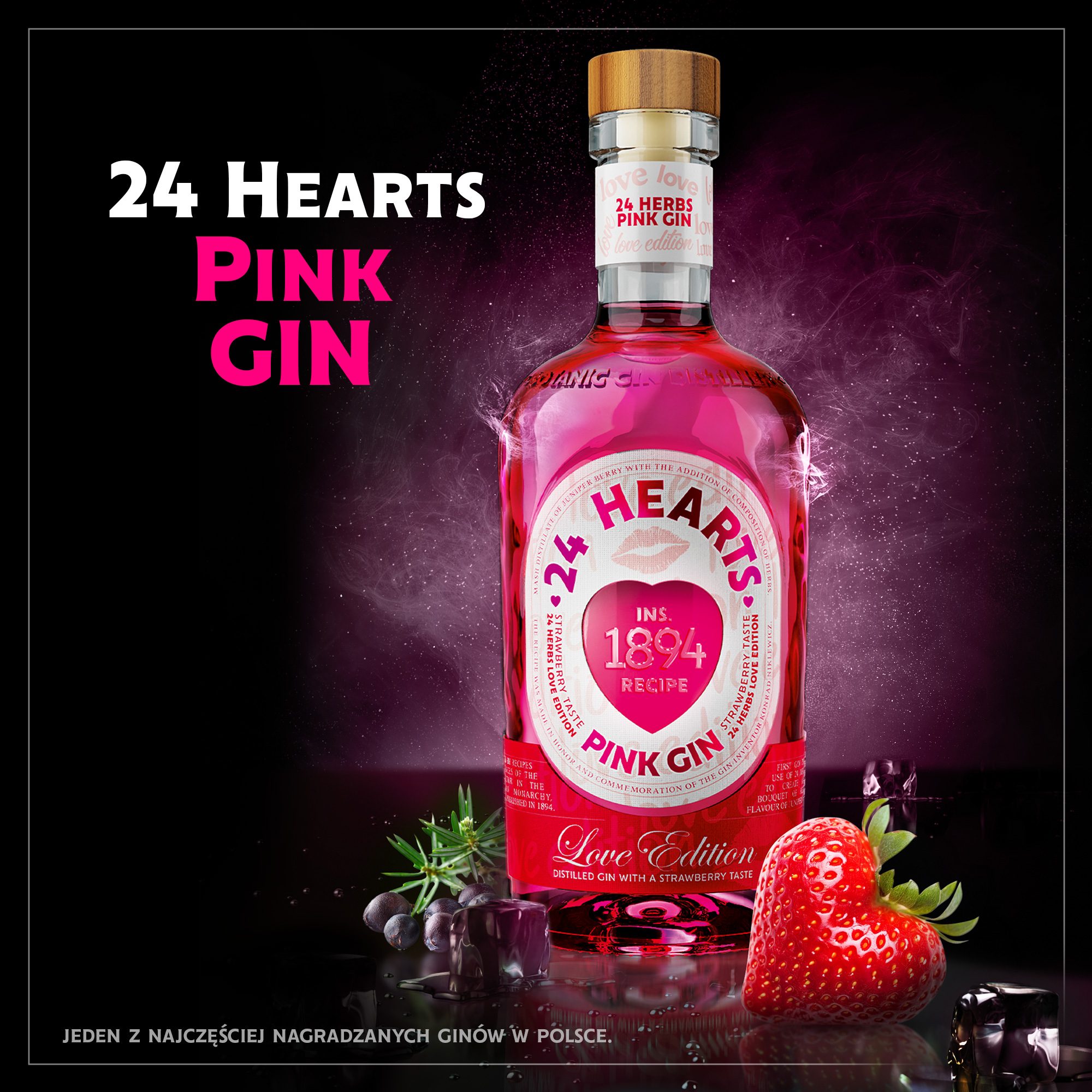 Gin 24 Herbs Pink LOVE 40% 700 ml