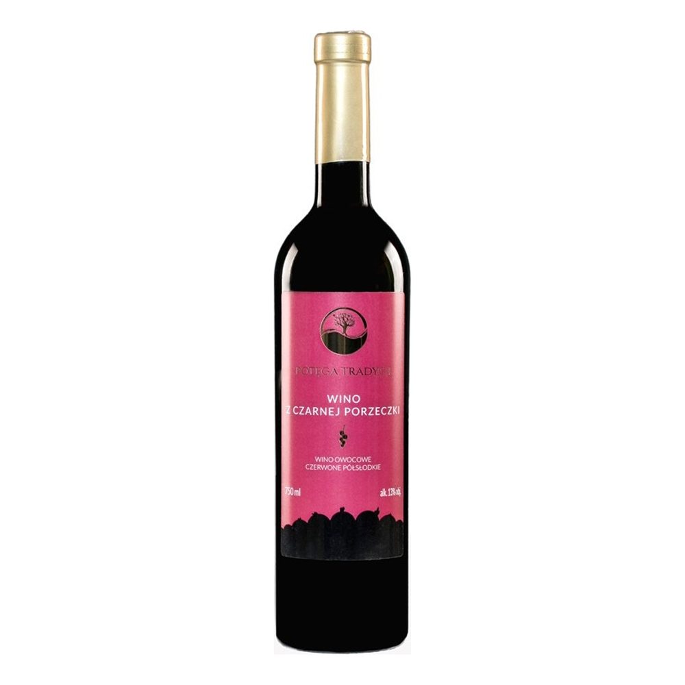 Wino Vin-Kon z czarnej porzeczki 13% czerwone półsłodkie 750 ml