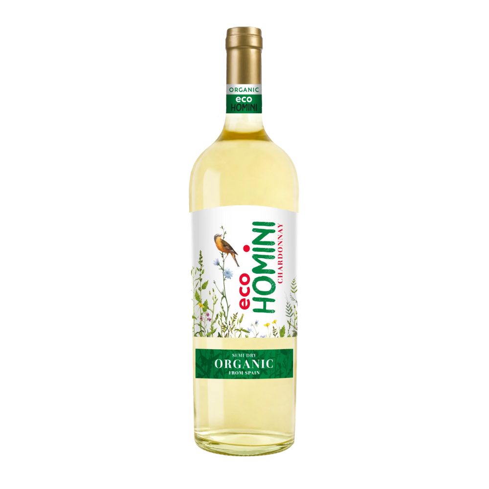 Wino Eco Homini BIO Chardonnay 11% białe półwytrawne 750 ml